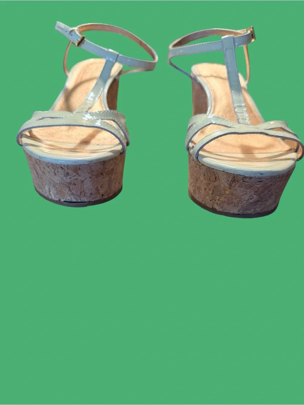 Kate spade Cream and Tan Cork Wedge Sandals
